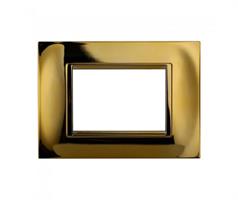 PLACCA QUADRATA  3P ORO LUCIDO COMPATIBILE LIVING