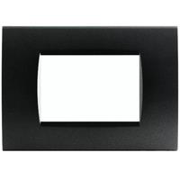 Placca Tecnopolimero T1-Art 8003-02 3P Nero