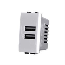 Doppia Presa Usb 2A T1-Art 821B Bianco