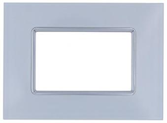 Placca Vetro T2 6003BL-1 3P Bianco COMPATIBILE PLANA