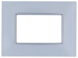 Placca Vetro T2 6003BL-1 3P Bianco COMPATIBILE PLANA