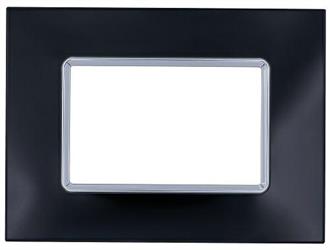 Placca Vetro T2 6003BL-2 3P Nero COMPATIBILE PLANA