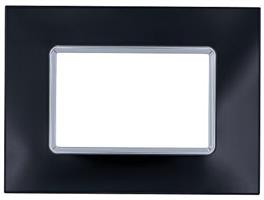 Placca Vetro T2 6003BL-2 3P Nero COMPATIBILE PLANA