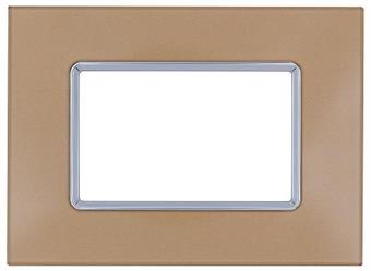 Placca Vetro T2 6003BL-4 3P Oro COMPATIBILE PLANA