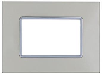 Placca Vetro T2 6003BL-5 3P Champagne COMPATIBILE PLANA