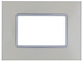 Placca Vetro T2 6003BL-5 3P Champagne COMPATIBILE PLANA