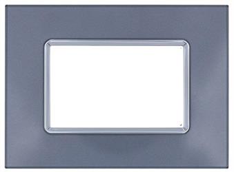 Placca Vetro T2 6004BL-3 4P Grigio COMPATIBILE PLANA