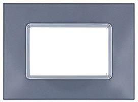 Placca Vetro T2 6004BL-3 4P Grigio COMPATIBILE PLANA