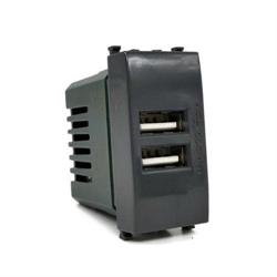 Doppia Presa Usb 2A T2 621N Nero