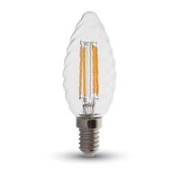 LAMPADINA LED CANDELA TORTIGLIONE 4W E14 2700K TRASPAREN