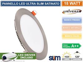 PANNELLO LED A INCASSO SATINATO TONDO 4000K 18W