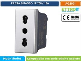 PRESA BIPASSO 2+T 16A COMPATIBILE AXOLUTE