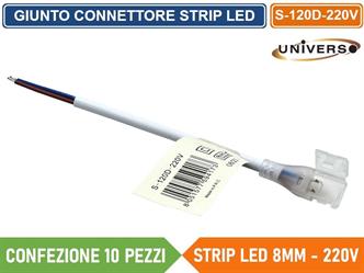 CONNETTORE PER STRIP LED 220V UNIVERSO