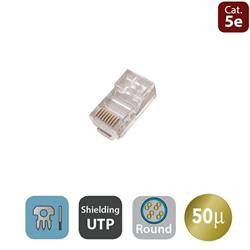 Cat. 5e UTP modular plug for solid round cable, RJ45, 8P