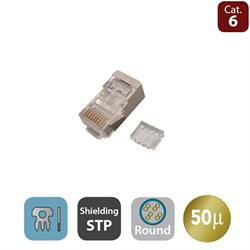 Cat. 6 STP modular plug for solid round cable, with inse