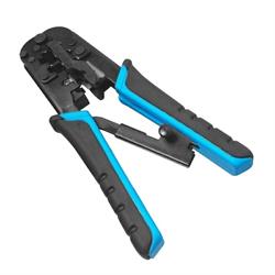 Crimping Tool for RJ11, RJ12 and RJ45 with Ratchet