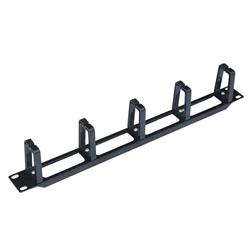 1U plastic cable management, Black RAL 9005